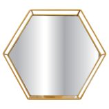Project 62 Hexagon Mirror Shelf Gold Closeup